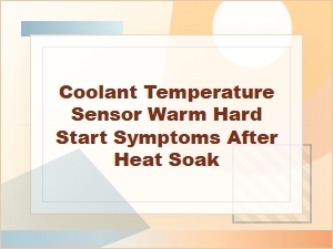 Coolant Temperature Sensor Warm Hard Start Symptoms