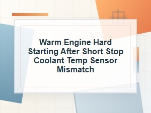 Warm Engine Hard Starting After Short Stop Diagnosis
